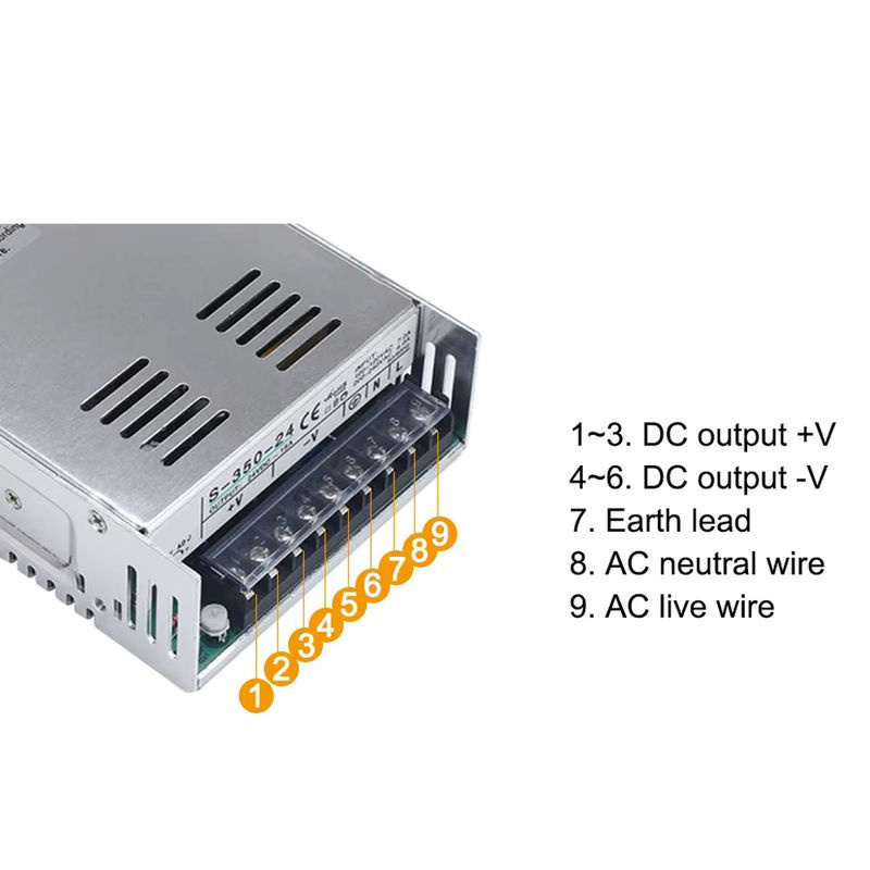 Cloweit SMPS Schaltnetzteil Adapter Transformator 350 W für LED und Leistungsverstärker, B/T/H: 21,5 x 11,5 x 5 cm - Bild 4