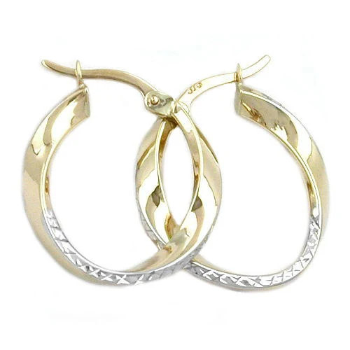 SIGO Creolen Bicolor, 375 Gold, Diamant, Damen - Bild 1