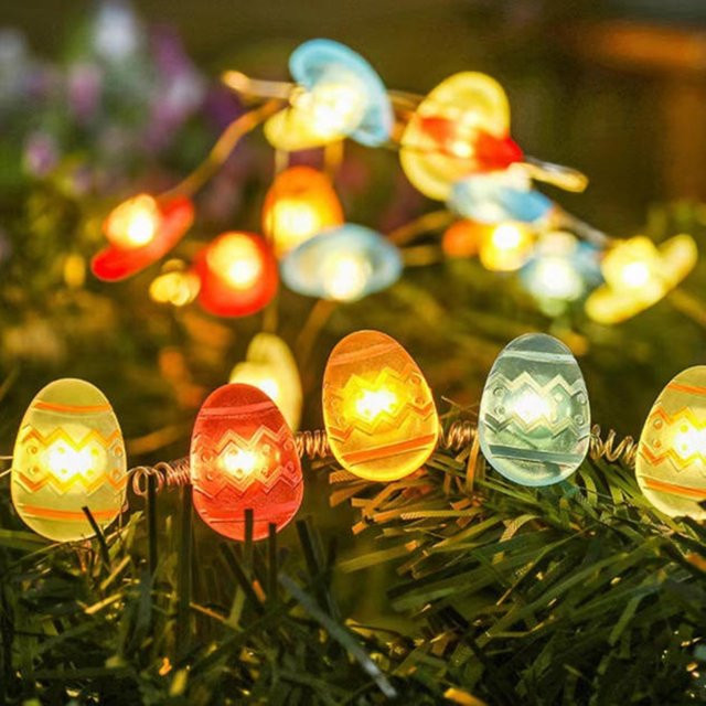Ataozhekou Oster-LED-Lichterkette mit 20 bunten LEDs in Hasen- und Kaninchen-Design, 2 m Länge - Bild 1