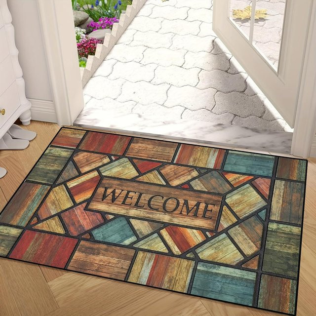 Rutschfeste Fußmatte Lodestar mit floralem Blumenmuster in Multicolour, B/T: 60 x 40 cm - Bild 1