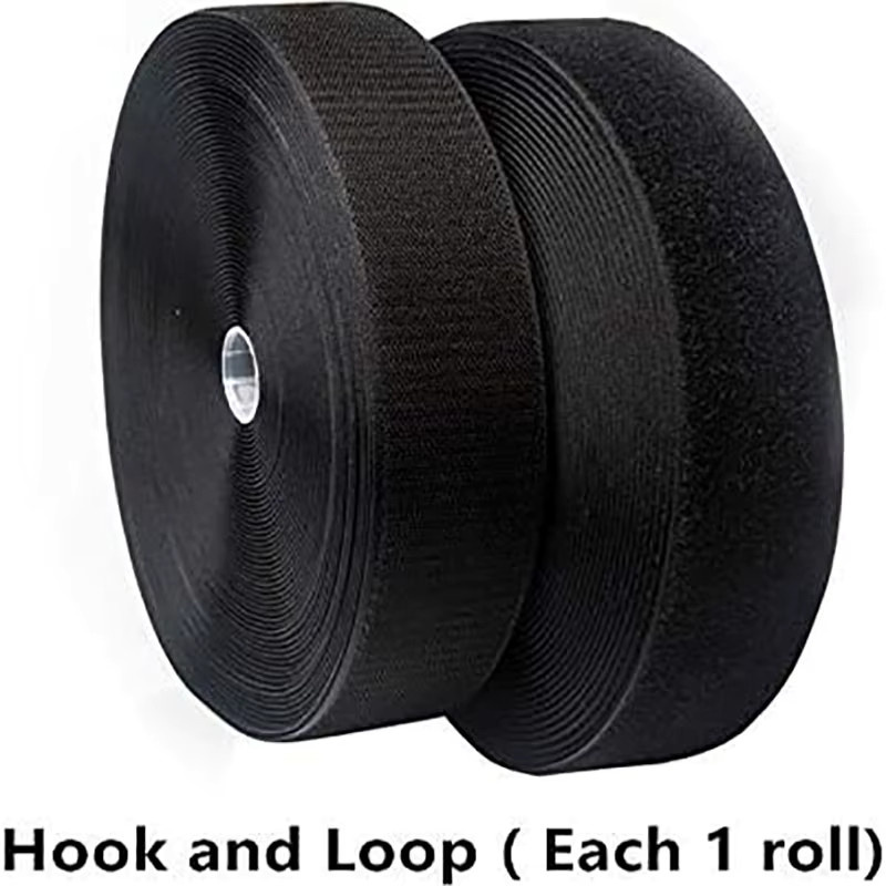 Nylon Klettverschlussband zum Nähen, schwarzer Stoffverschluss als DIY-Nähmaterial, nicht klebende Rückseite - Bild 2