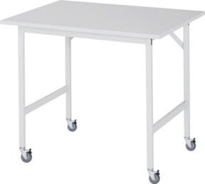Rau Fahrbarer Arbeitstisch Jerry in Grau und Weiß mit M-Platte, B/T/H: 100 x 80 x 90 cm - Bild 1