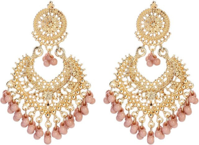Lucky Star Jewelry Jhumka Ohrringe, Gold, Zirkonia, Perle, Damen, Vintage - Bild 1