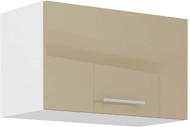 Küchen-Hängeschrank Lara in Cappuccino Beige Hochglanz mit Schranktüren - Bild 1