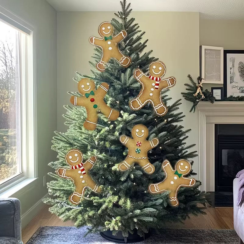 Mehrfarbige Weihnachtsbaumspicks als Clip-Ornamente mit Lebkuchenmann und Süßigkeiten-Motiven aus Kunststoff - Bild 2