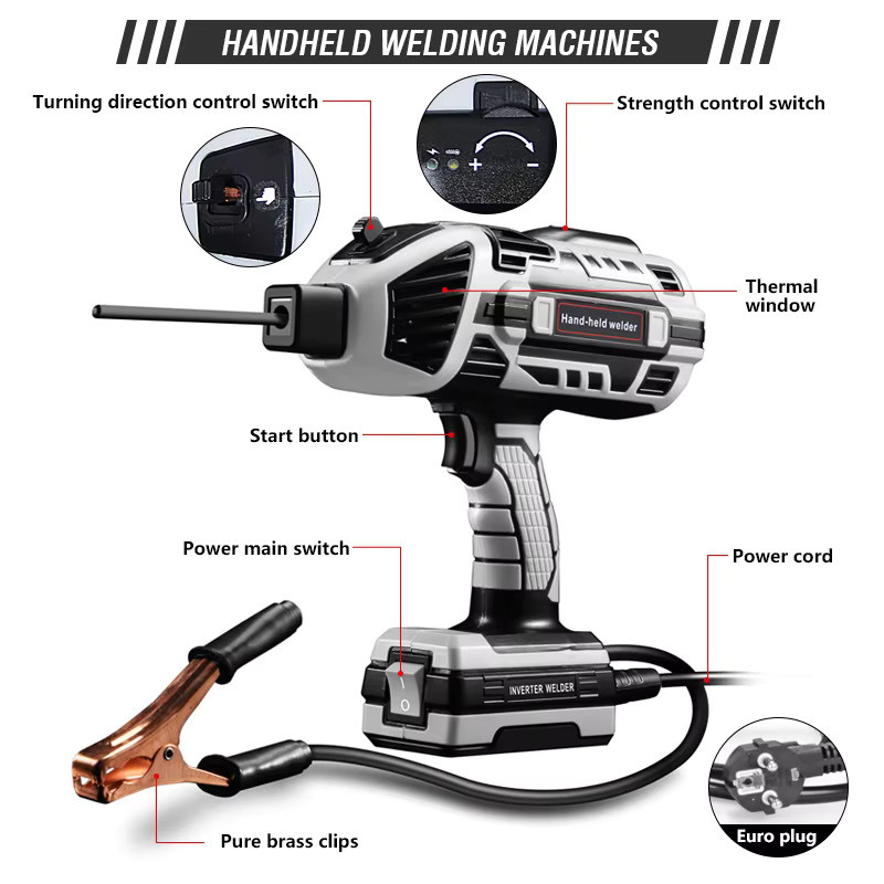 Lpnove Handheld Inverter ARC Schweißgerät 4600W mit Schweißmaske, Tragbare Elektrische Schweißmaschine für DIY und Lötarbeiten, Grau - Bild 3