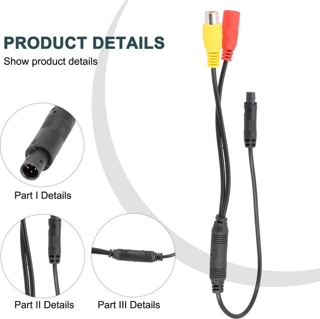 HpLive Signal Power Adapter 23 Zoll mit 4-Pin Stecker auf CVBS RCA Buchse Kamera Kabelbaum - Bild 1