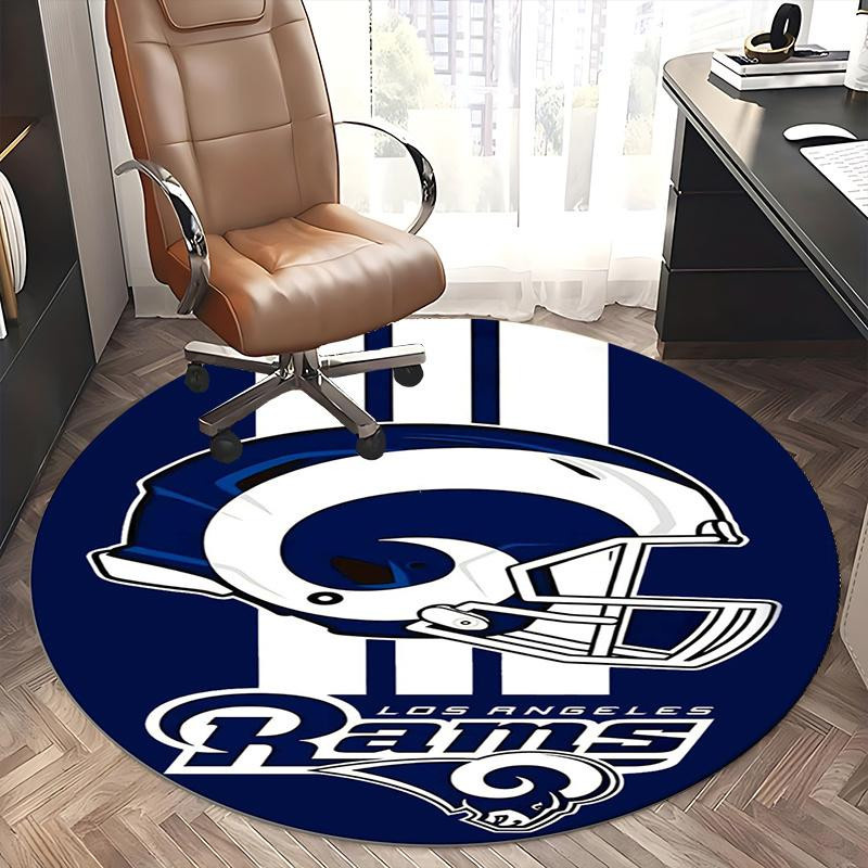 Runder Teppich Los Angeles Rams Helm Logo von Yun Heng Three, Durchmesser: 80 cm, Rutschfest und Maschinenwaschbar - Bild 4