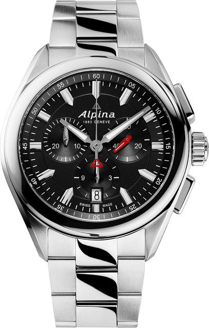 Alpina Chronograph, Quarz, Edelstahl, Schwarz, 42 mm, Herren - Bild 1