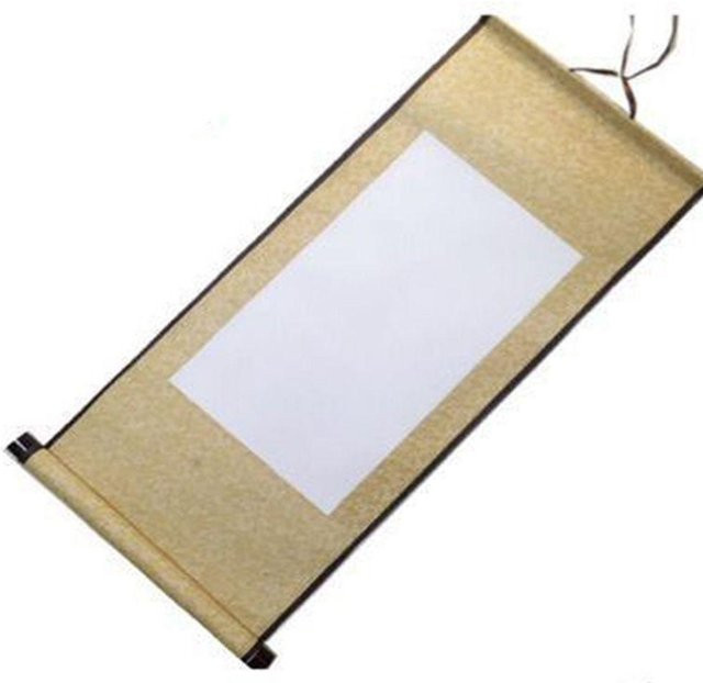 Leere chinesische hängende Schriftrolle aus Xuan-Papier und Holz von Binchi Outdoor Product in Beige - Bild 1