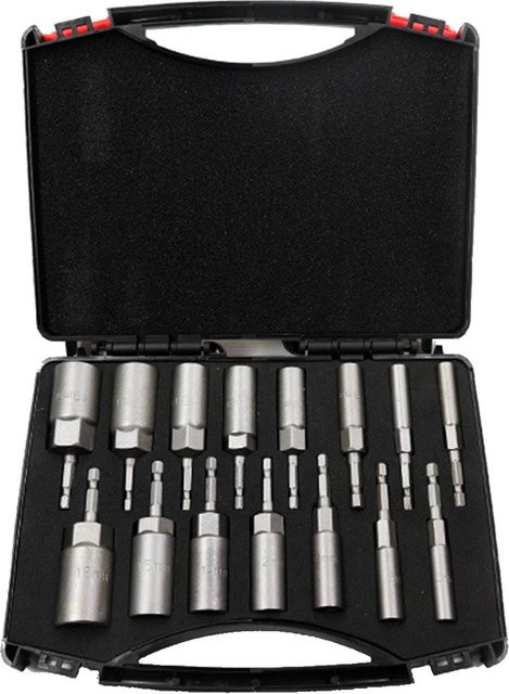 Kkmoon 15-teiliges Power Mutter Fahrer Bohrer Set aus Chrom Vanadium Stahl in Silber, Hex Bit Buchse Set 5,5-19mm - Bild 1