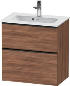 Duravit Waschtischunterschrank D-Neo Compact, wandhängend, Weiß/Nussbaum matt, B: 61,0 cm, T: 37,2 cm, H: 62,5 cm - Bild 1