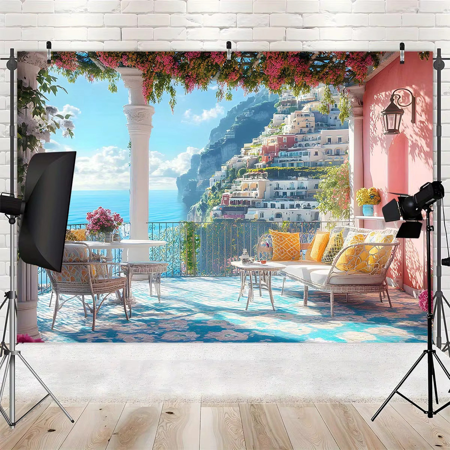 Sitano Terrassen-Hintergrundbanner aus Textil in Mehrfarbig, Rechteckig, B/H: 100 x 150 cm - Bild 2