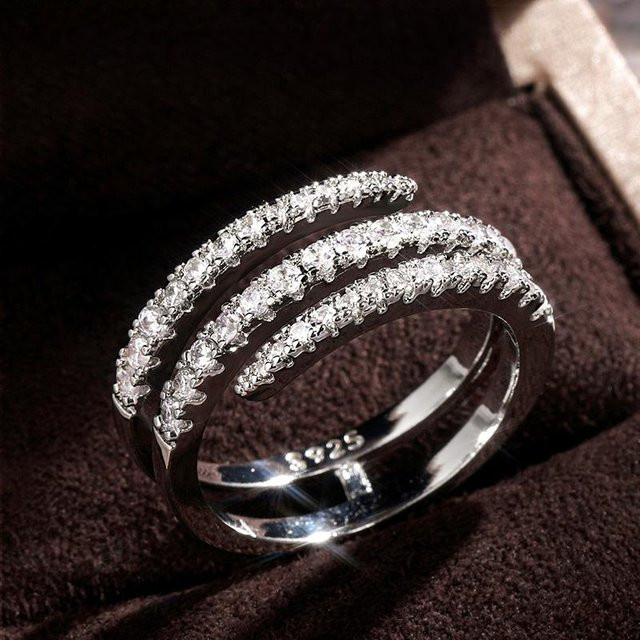 Huitan Mode Ringe, Kristall CZ, Schwarz, Damen - Bild 1