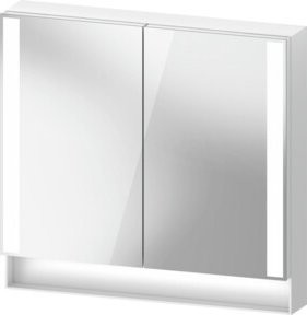 Duravit Uni Spiegelschrank Typ E Qatego, weiß, wandhängend, 2 Türen mit LED-Beleuchtung und Sensor-Schalter, B/H/T: 80 x 75 x 15,5 cm - Bild 1