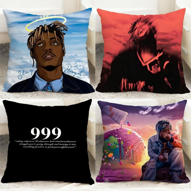 JUICE WRLD Kissenbezug Schwarz, wendbares Kissencover für Sofa, Schlafzimmer oder Auto - Bild 1