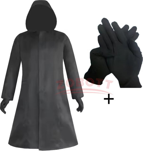 HHYRCOS Schwarzer Anzug Narr Outfit, Kostüm, Schwarz, Plüsch / Textil - Bild 1