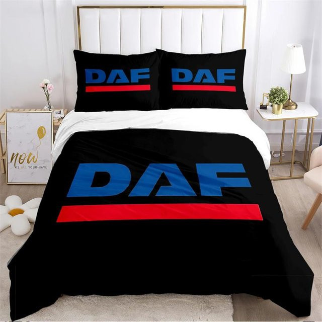 DAF LKW Bettwäsche-Set mit Kissenbezug aus Mikrofaser in Schwarz, B/H: 150 x 200 cm - Bild 1
