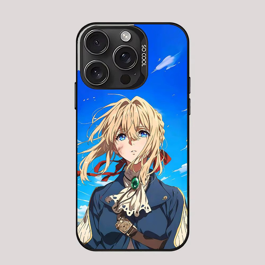 Bilibili Anime Violet Evergarden Handyhülle für iPhone 11 bis 17 Pro Max Plus, Stoßfeste Rückseite in Silber und Mehrfarbig - Bild 6
