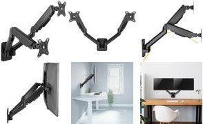 Logilink Befestigungskit für 2 LCD- und Plasma-Konsolen mit Gasfeder in Schwarz für Bildschirmgrößen von 43,2 bis 81,3 cm zur Wandmontage - Bild 1