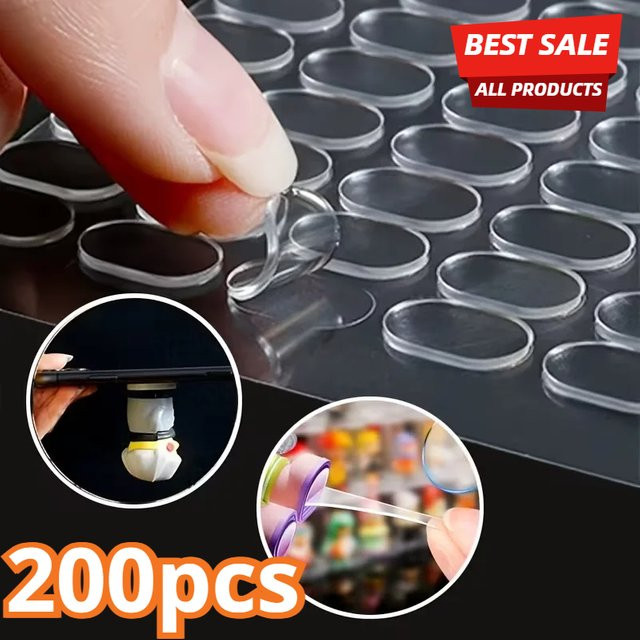 200 Stück transparente doppelseitige Klebepads, rutschfest und nicht abfärbend für DIY-Projekte und Modellauto-Dekoration - Bild 1