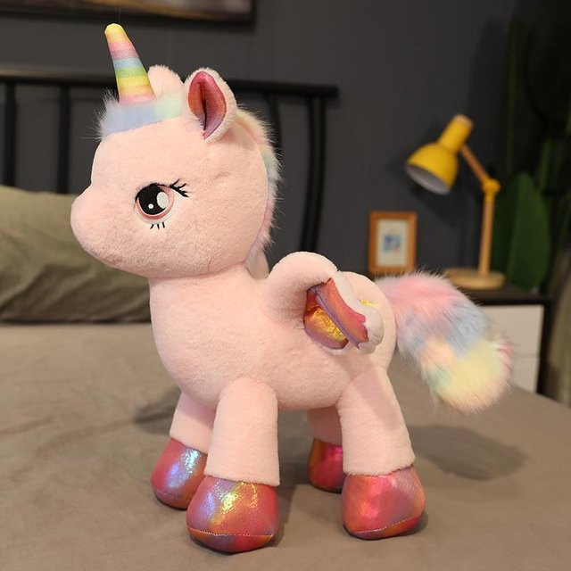 Kidsly Einhorn Plüschtier, Regenbogenflügel, 60cm, ab 14 Jahren - Bild 1