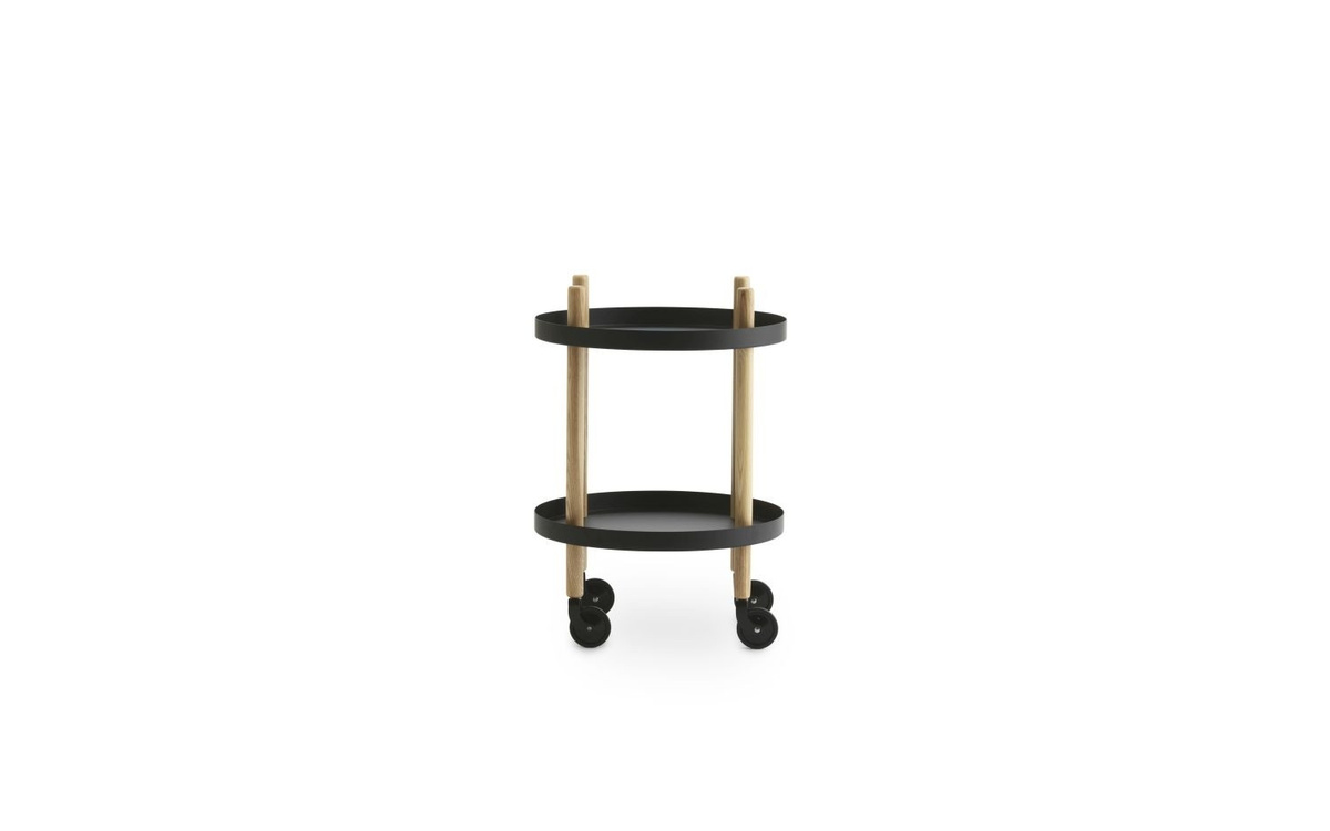Normann Copenhagen Block Beistellwagen Rund in Schwarz aus Stahl und Esche mit Rollen - Bild 2