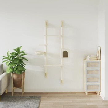vidaXL Kratzbaum zur Wandmontage mit Sisal-Elementen in Beige - Bild 2