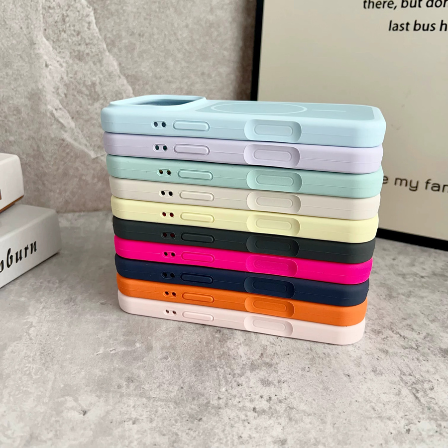 Apple Silikon Handyhülle Comfortable Touch mit MagSafe für iPhone 17 Pro Max und iPhone 16 Pro Max in Farbblöcke Multicolor und Grau - Bild 2