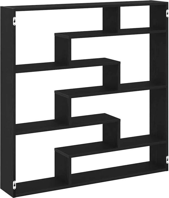 vidaXL Würfelregal mit 7 Fächern in Schwarz, modern und wandmontierbar aus MDF - Bild 1