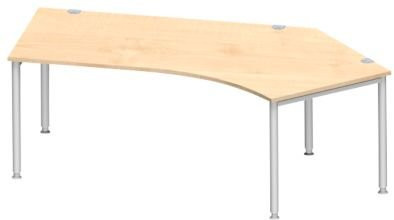 Schäfer Shop Genius Winkelschreibtisch MODENA FLEX 135 Grad mit Ansatz rechts in Ahorn und Weißaluminium - Bild 1