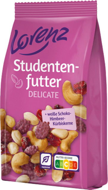 Lorenz Studentenfutter Delicate mit weißer Schoko, Himbeere & Kürbiskernen 150 g - Bild 1