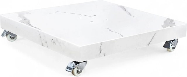 Osoltus Ampelschirm Schirmständer aus Beton mit Rollen in Weiss, B/T: 80 x 80 cm - Bild 1
