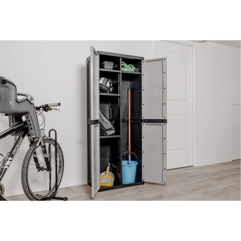 DEA Kunststoffschrank in Grau mit mattem Finish, B/H/T: 65 x 165 x 37 cm - Bild 4