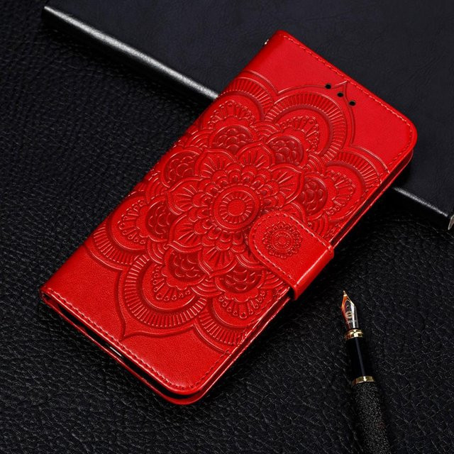 Leder Flip Handytasche mit Luxus Schnalle für Xiaomi Mi 11i, Redmi 9T, Poco F2, X3 NFC und weitere Modelle, Farbe: Rot - Bild 1