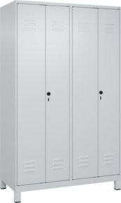 C+P PSA Doppel-Spind Classic PLUS mit 4 Abteilen, Grau, B/T/H: 120 x 50 x 195 cm - Bild 1