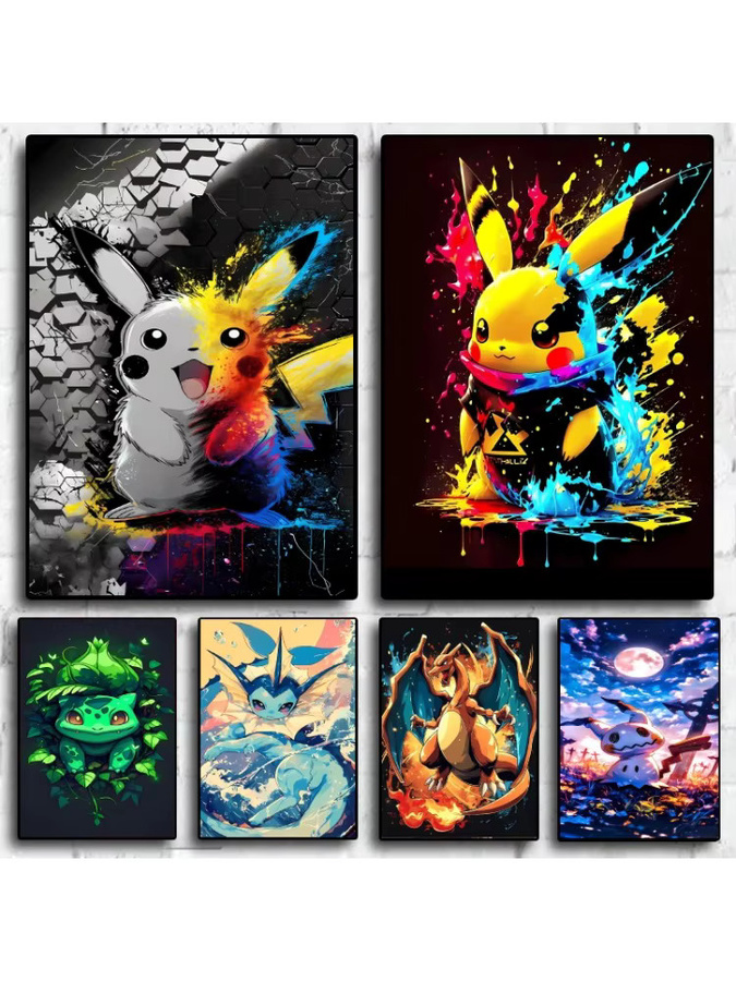 Pokemon Pikachu 5D Diamantmalerei DIY Mosaik-Set als Wanddeko in Multicolor - Bild 2
