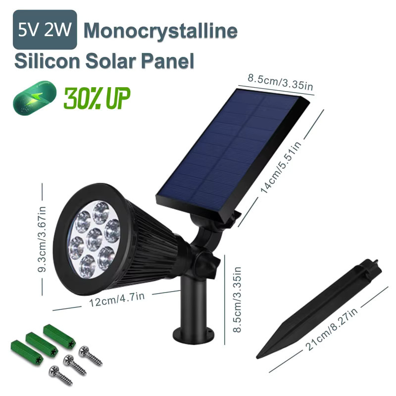 DOUWENXI Solar Garten Spot Licht RGB LED Outdoor Bodenlampe Schwarz Wasserdicht - Bild 5