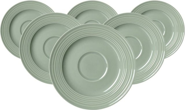 Ritzenhoff & Breker Kaffeeuntertassen Levi aus Keramik, Grün, 6er Set, Durchmesser: 15,5 cm - Bild 1