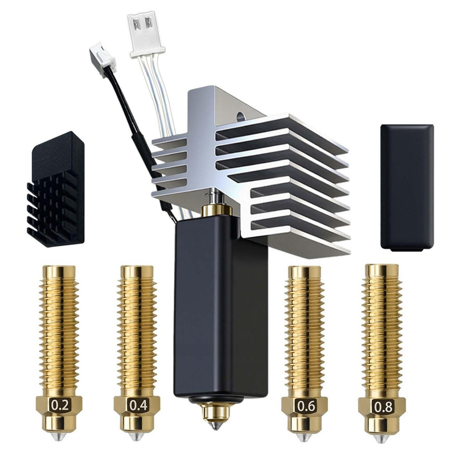 Koogeelife Hotend-Kit Ersatz für Carbon FDM 3D-Drucker Extruder mit Düsen in 0,2mm, 0,4mm, 0,6mm und 0,8mm - Bild 3