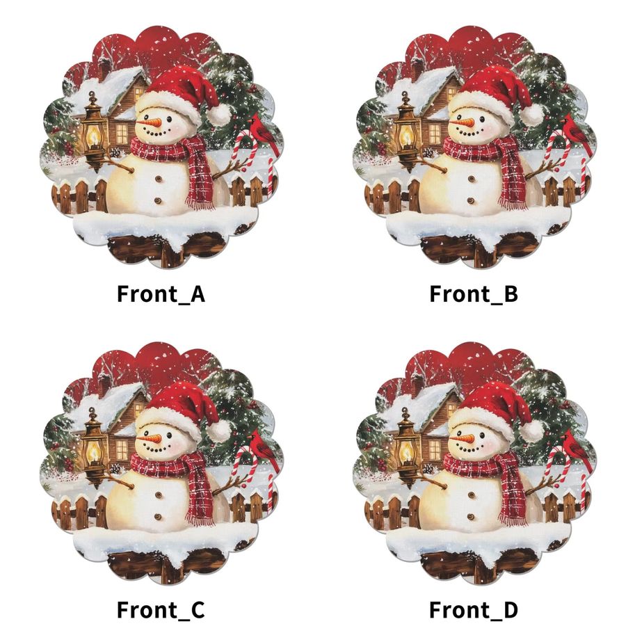 VIKAMA Tischsets im 4er-Set mit Weihnachts-Schneemann-Motiv für deine Party und Raumdekoration - Bild 3