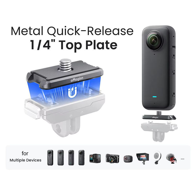 Insta360 Ace Pro Metall-Schnellverschluss 1/4 Top-Abdeckung Schnellverschluss-Board-Kit in Schwarz - Bild 4