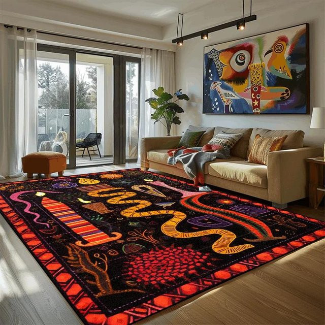 Karpetti Wohnzimmerteppich mit abstraktem Vintage-Blumendekor, rutschfest und waschbar, B/T: 160 x 200 cm, Mehrfarbig - Bild 1