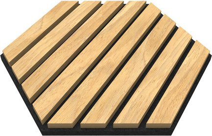 5er Pack Hexagon Wandpaneele aus MDF in Braun, B/H/T: 26 x 30 x 1,8 cm - Bild 1
