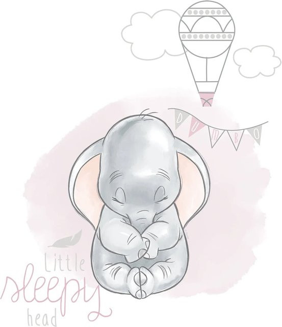 Komar Wandbild Dumbo Sleepy Elefant Fotoposter Multicolor B: 30 cm, H: 40 cm - Bild 1