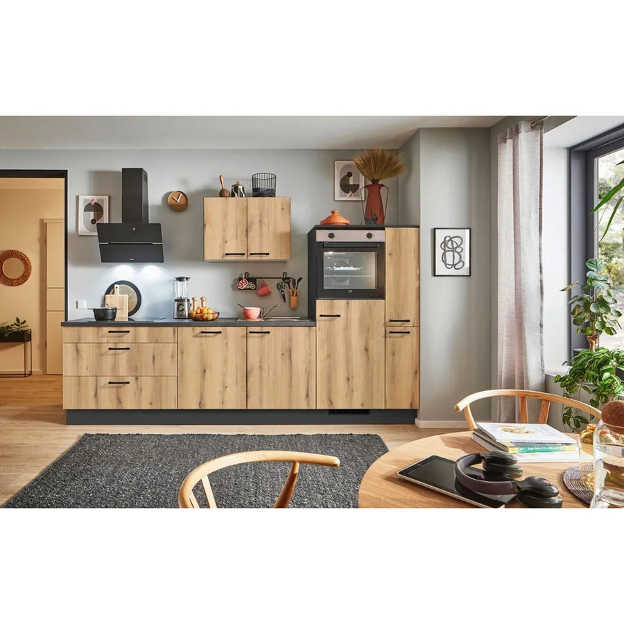 pino Küchenzeile Evoke Eiche mit Anschlag rechts, 1 Seitenschrank und 1 Geräteschrank, Breite: 310 cm - Bild 2