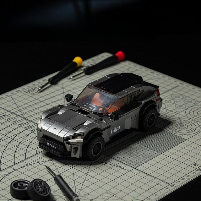 GSF Offroad-Baustein-Spielzeugauto, Silber-Schwarz, Fahrzeuge - Bild 1