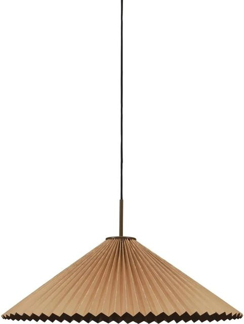 PR Home Dora Papier Pendelleuchte Braun Plissee E27 Durchmesser: 60 cm - Bild 1