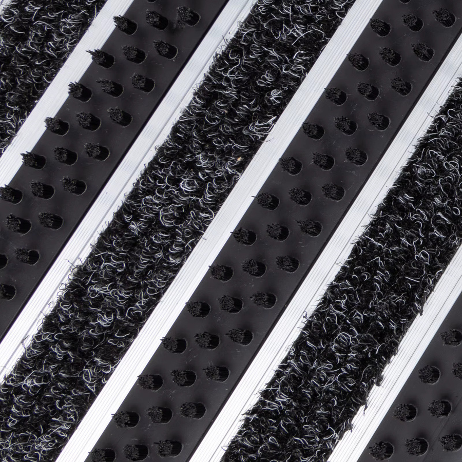 Aluminium Fußmatte Spectral von FLOORDIREKT in Schwarz, rutschfest und wetterfest mit PVC- und Textilstreifen für Innen und Außen - Bild 2