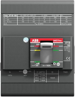 ABB XT1N 160 TMD 125-1 Leistungsschalter in Grau mit einem Einstellbereich von bis zu 1250A und einer Schaltspannung von bis zu 690 V/AC - Bild 1